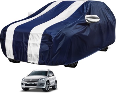 Auto Hub Car Cover For Volkswagen Tiguan (With Mirror Pockets)(Blue, White, For 2021 Models)