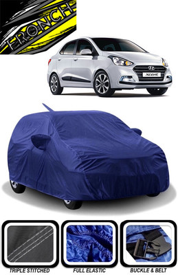 FRONCH Car Cover For Hyundai Xcent (With Mirror Pockets)(Blue)