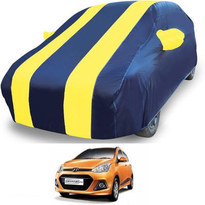 MOCKHE Car Cover For Hyundai Grand i10 (With Mirror Pockets)(White)