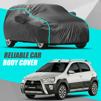R Rayvin Star Car Cover For Toyota Etios Cross (With Mirror Pockets)(Multicolor)