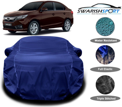 Swarish Car Cover For Honda Amaze (With Mirror Pockets)(Blue)