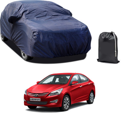 GOSHIV-car and bike accessories Car Cover For Hyundai Fluidic Verna (With Mirror Pockets)(Blue)