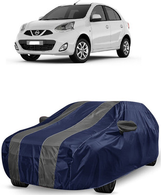 ANTOFY Car Cover For Nissan Micra XL (With Mirror Pockets)(Grey, Blue)