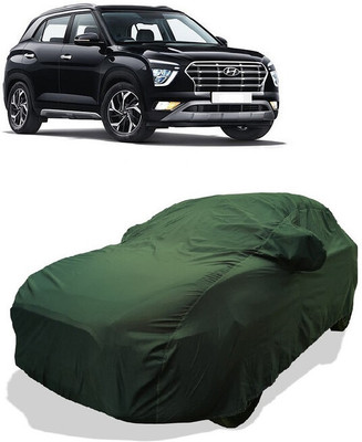 Coxtor Car Cover For Hyundai Creta (With Mirror Pockets)(Green)