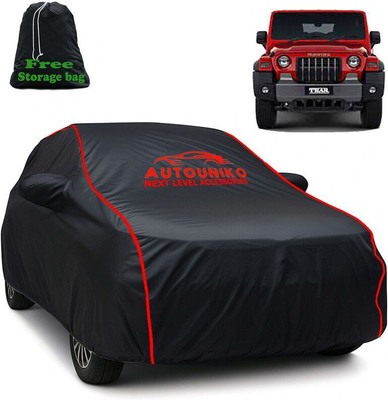 autouniko Car Cover For Mahindra Thar (With Mirror Pockets)(Black)