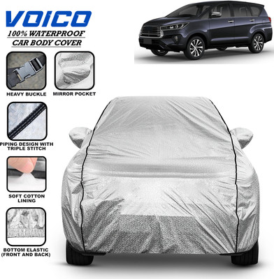 VOICO Car Cover For Toyota Innova, Innova 2.0L, Innova 2.5 G (Diesel) 7 Seater, Innova 2.5 G (Diesel) 8 Seater, Innova 2.5 GX (Diesel) 7 Seater, Innova 2.5 GX (Diesel) 8 Seater, Innova 2.5 VX (Diesel) 7 Seater, Innova 2.5 VX (Diesel) 8 Seater, Innova 2.5 ZX Diesel 7 Seater (With Mirror Pockets)(Silv