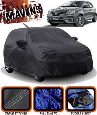 MAVENS Car Cover For Toyota Etios Liva (With Mirror Pockets)(Black)