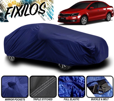 FIXILOS Car Cover For Skoda Rapid (With Mirror Pockets)(Blue)