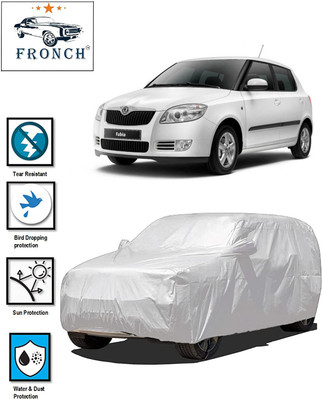 FRONCH Car Cover For Skoda Fabia (With Mirror Pockets)(Silver)