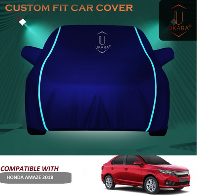Ukara Car Cover For Honda Amaze (With Mirror Pockets)(Blue)