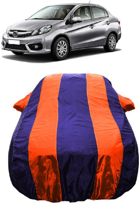 Wegather Car Cover For Honda Amaze SX i-VTEC (With Mirror Pockets)(Orange)