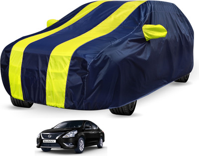 Auto Hub Car Cover For Nissan Sunny (Without Mirror Pockets)(Black, Yellow)