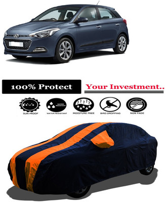 Amexride Car Cover For Hyundai Elite i20 Asta Option 1.2 (With Mirror Pockets)(Orange)