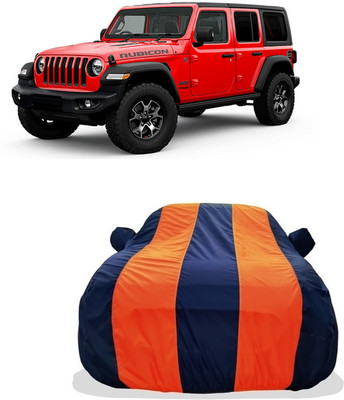 Tricway Car Cover For Jeep Wrangler (With Mirror Pockets)(Orange, Blue)