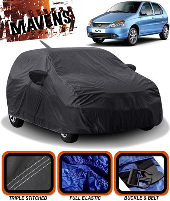 MAVENS Car Cover For Tata Indica V2 (With Mirror Pockets)(Black)