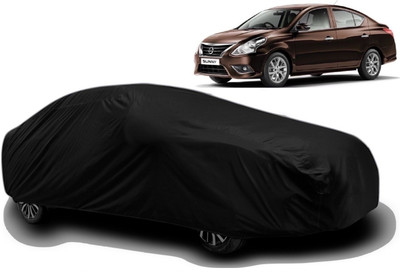 AXLOZ Car Cover For Nissan Sunny (With Mirror Pockets)(Black)
