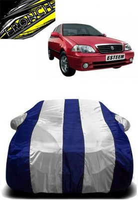 FRONCH Car Cover For Mahindra Thar (With Mirror Pockets)(White, Blue)