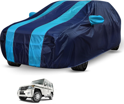 Auto Hub Car Cover For Mahindra Bolero (Without Mirror Pockets)(Black, Blue)