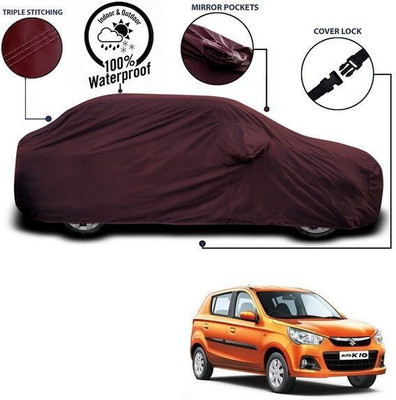 ANTHUB Car Cover For Maruti Suzuki Alto K10 (With Mirror Pockets)(Maroon)