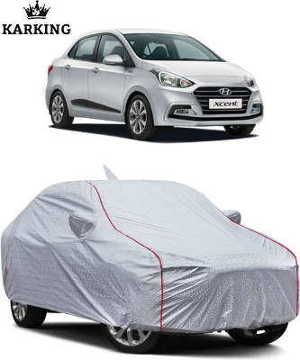 KARKING Car Cover For Hyundai Xcent (With Mirror Pockets)(Silver)