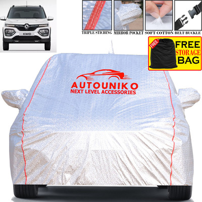 autouniko Car Cover For Renault Kwid, Kwid AMT, Kwid RXL, Kwid EV (With Mirror Pockets)(Silver)