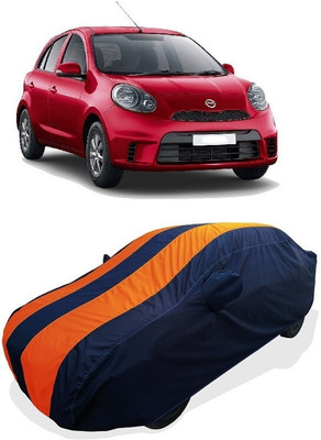 Coxtor Car Cover For Nissan Micra Active XL ICC WT20 SE (With Mirror Pockets)(Orange)