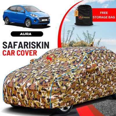 AUTOMOZEXO Car Cover For Hyundai Aura (With Mirror Pockets)(Multicolor)