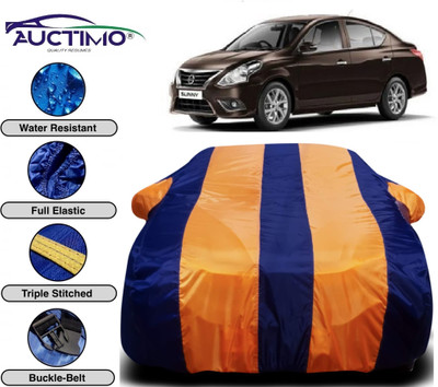 AUCTIMO Car Cover For Nissan Sunny (With Mirror Pockets)(Multicolor)