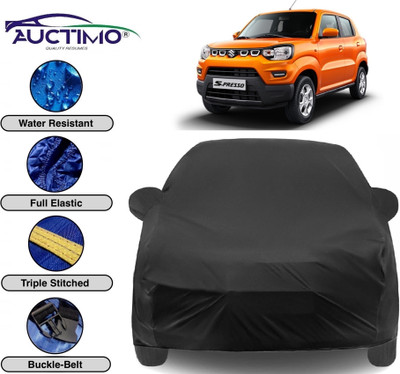 AUCTIMO Car Cover For Maruti Suzuki S-Presso (With Mirror Pockets)(Black)