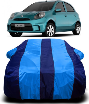 R Rayvin Star Car Cover For Nissan Micra Active (With Mirror Pockets)(Multicolor)