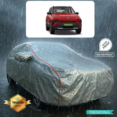 GOSHIV-car and bike accessories Car Cover For Tata Punch EV (With Mirror Pockets)(Silver, Red)