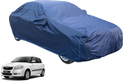 MOCKHE Car Cover For Skoda Fabia (With Mirror Pockets)(Blue)