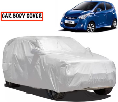 AUCTIMO Car Cover For Hyundai Eon (With Mirror Pockets)(Silver)