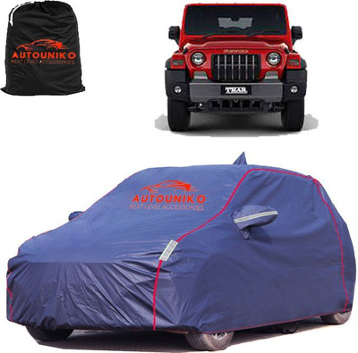 autouniko Car Cover For Mahindra Thar, Thar 700 CRDe ABS Diesel, Thar CRDe, Thar CRDe ABS Diesel (With Mirror Pockets)(Black, Yellow)