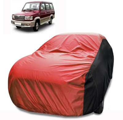 MoTRoX Car Cover For Toyota Qualis (Without Mirror Pockets)(Red, Black)