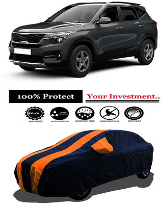 Amexride Car Cover For Kia Seltos HTK 1.5 Diesel (With Mirror Pockets)(Orange)