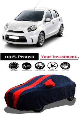 Amexride Car Cover For Nissan Micra Active XL (With Mirror Pockets)(Red)