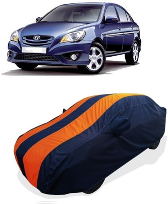 Coxtor Car Cover For Hyundai Verna Transform (With Mirror Pockets)(Orange)