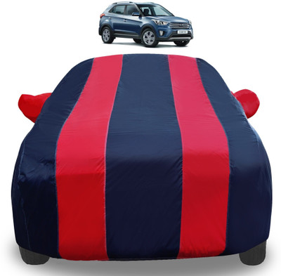Auto Hub Car Cover For Hyundai Creta (With Mirror Pockets)(Red)