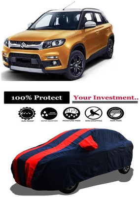 Amexride Car Cover For Maruti Suzuki Vitara Brezza ZDi Plus AMT Diesel (With Mirror Pockets)(Red)