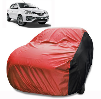 MoTRoX Car Cover For Toyota Etios Liva (Without Mirror Pockets)(Red, Black)