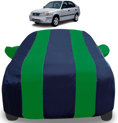 Auto Hub Car Cover For Hyundai Accent (With Mirror Pockets)(Green)
