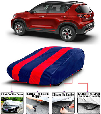 RWT Car Cover For Kia Sonet (With Mirror Pockets)(Red, Blue)