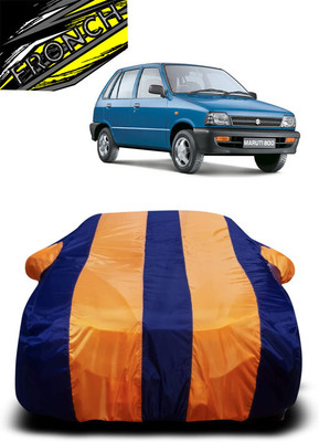 FRONCH Car Cover For Maruti Suzuki 800 DUO AC LPG (With Mirror Pockets)(Orange, Blue)