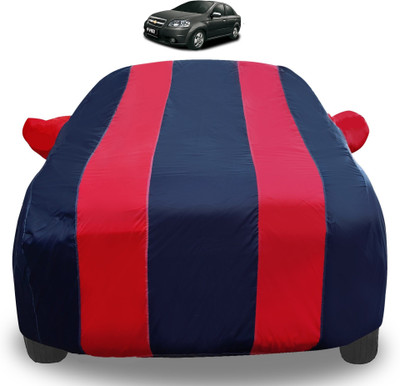 Auto Hub Car Cover For Chevrolet Aveo (With Mirror Pockets)(Red)