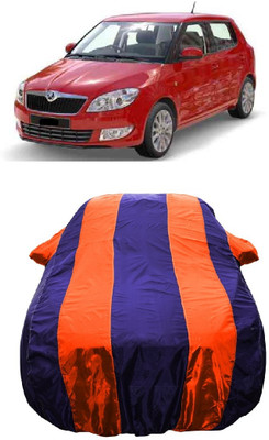 Wegather Car Cover For Skoda Fabia Elegance 1.2 MPI (With Mirror Pockets)(Orange)