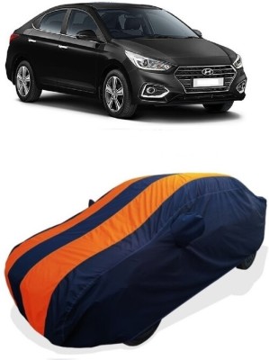 Coxtor Car Cover For Hyundai Verna VTVT 1.6 AT SX Plus Petrol (With Mirror Pockets)(Orange)