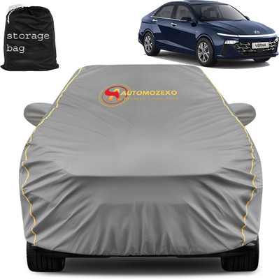 AUTOMOZEXO Car Cover For Hyundai Verna (With Mirror Pockets)(Grey)