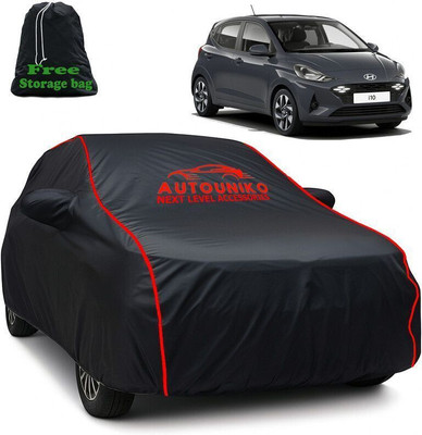 autouniko Car Cover For Hyundai Grand i10 (With Mirror Pockets)(Black)