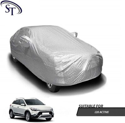 SHOBHNATH TRADING Car Cover For Hyundai i20 Active (With Mirror Pockets)(Silver)